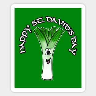 Happy St David's Day Leek Welsh Wales Funny Magnet